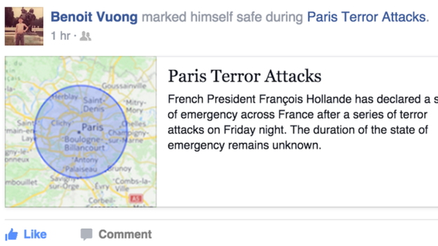 Над 5 млн. души са съобщили чрез Фейсбук, че не са пострадали при атентатите