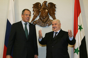 Муалем с руския външен министър Сергей Лавров.