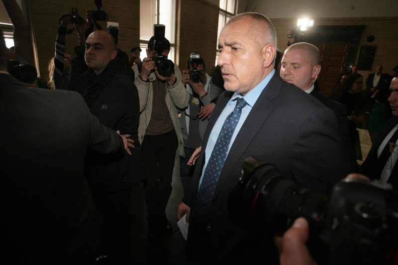 Бойко Борисов като свидетел в съда. Снимка: БГНЕС