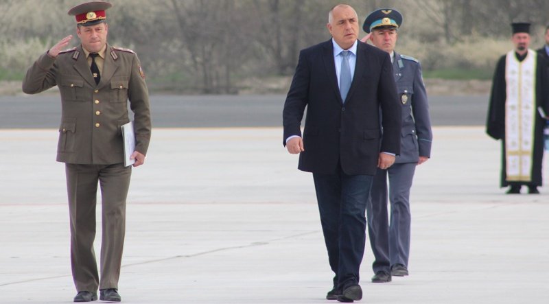 Борисов при откриването на модернизираното военно летище "Безмер", сн. БГНЕС