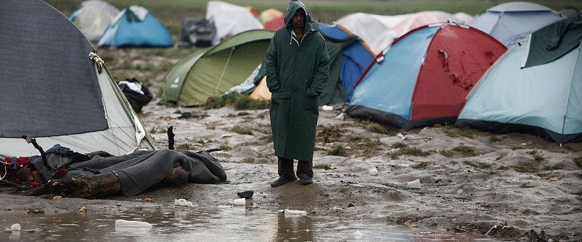 Кадър от лагера край Идомени.