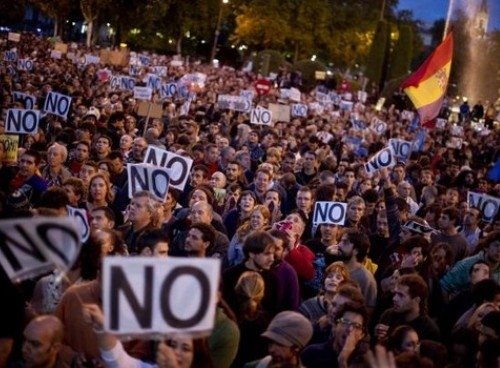 Движението на Възмутените в Испания отбеляза с шествие петата си годишнина