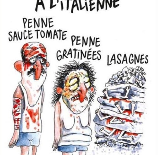 Италианският град Аматриче съди "Шарли ебдо" заради карикатурата на земетресението
