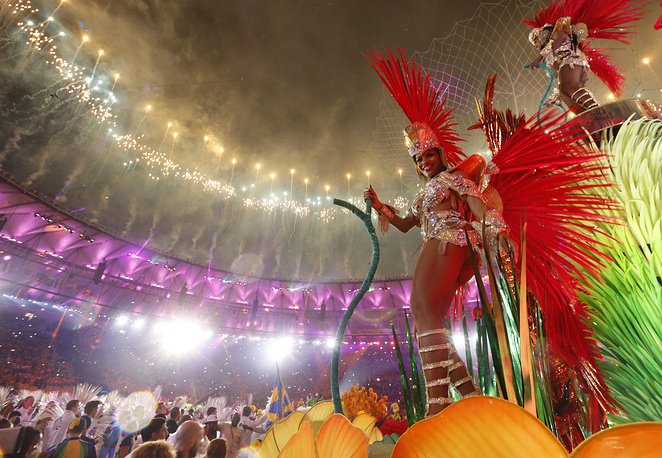Рио де Жанейро закри игрите със самба, Супер Марио и фойерверки