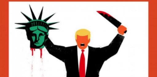 Тръмп обезглавява Статуята на свободата на корицата на "Шпигел"