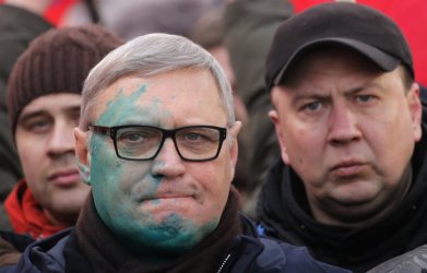 Михаил Касянов по време на шествието в Москва
