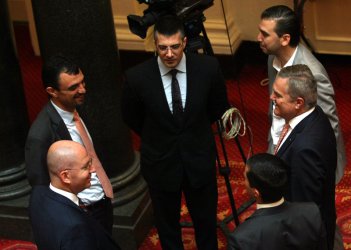 Румен Йончев в компанията на Румен Петков, Явор Хайтов и Светлин Танчев през май 2016 г. Сн. БГНЕС