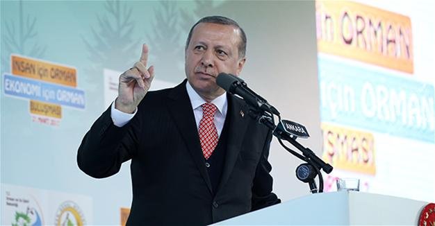 Турският президент Реджеп Тайип Ердоган по време на речта си във вторник.