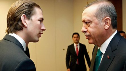 Австрийският външен министър Себастиан Курц и турският президент Реджеп Ердоган