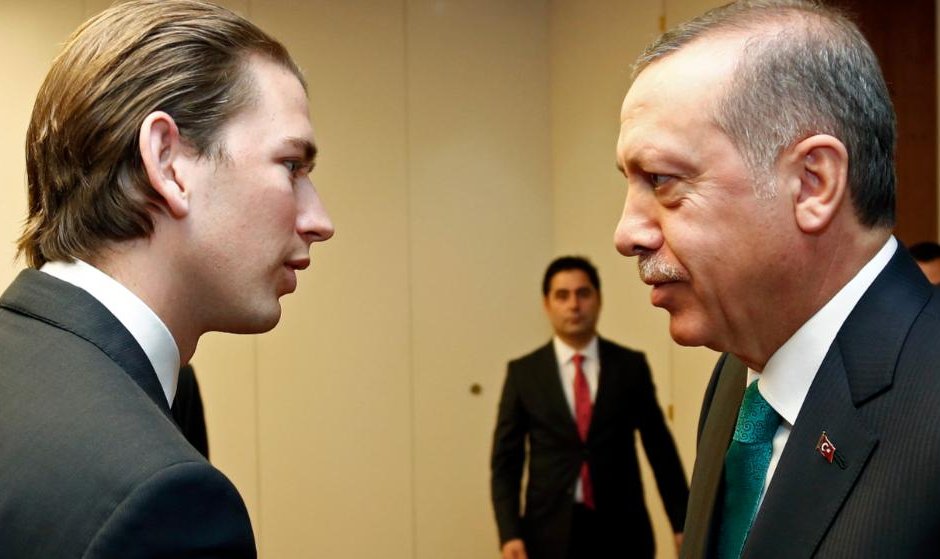 Австрийският външен министър Себастиан Курц и турският президент Реджеп Ердоган