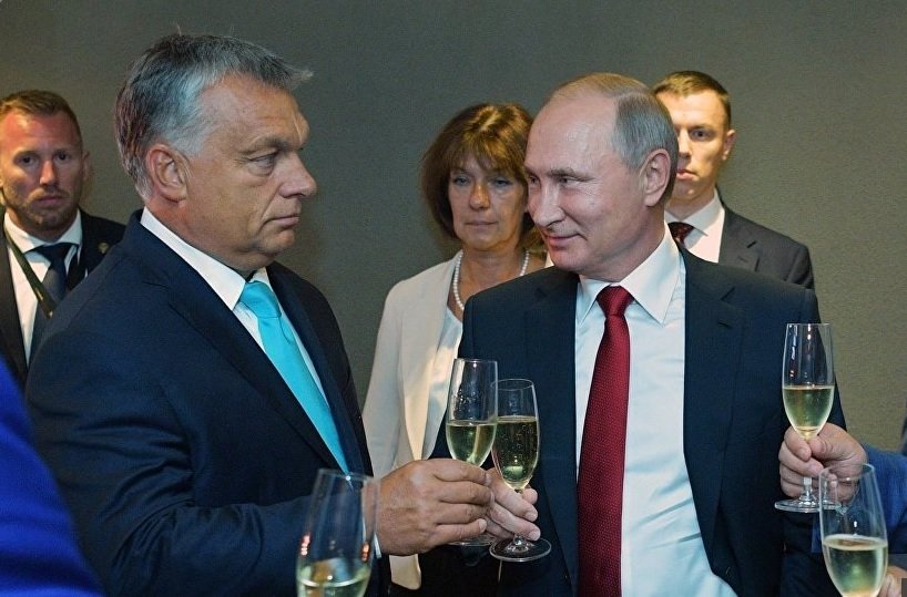 Орбан и Путин при последната им среща в Будапеща в понеделник.