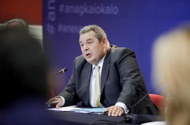 Гръцкият министър на отбраната Панос Каменос, лидер на формацията Независими гърци
