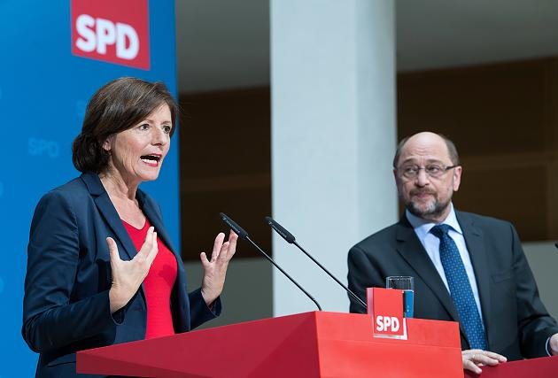 Малу Драйер и лидерът на ГСДП Мартин Шулц