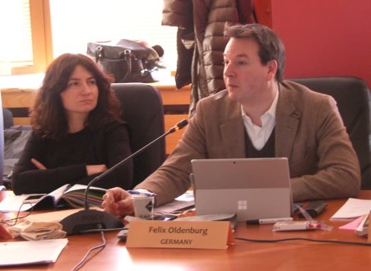 Магдалена Пекачка и Феликс Олденбург по време на зимната среща DAFNE в София.