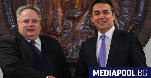 Външните министри на Македония Никола Димитров и на Гърция Никос