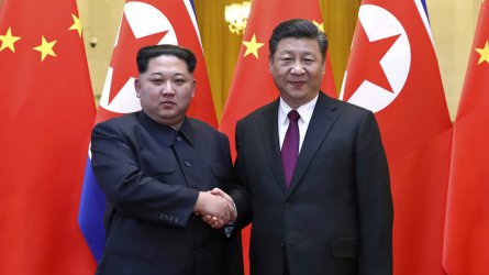 Севернокорейският лидер Ким Чен-ун и китайският президент Си Цзинпин