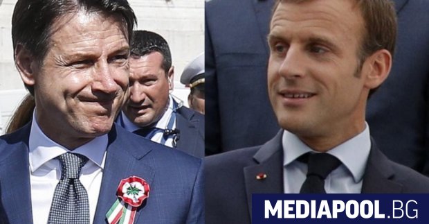Джузепе Конте и Еманюел Макрон Италианският вицепремиер Луиджи Ди Майо