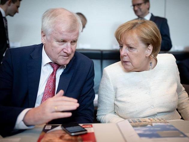 Хорст Зеехофер и Меркел. 