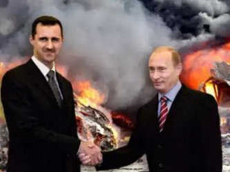 Путин със сирийския президент Асад (ляво)