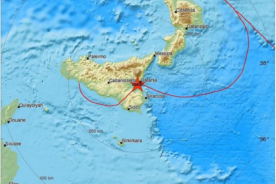 Земетресение от 4.8 по Рихтер разтърси Сицилия