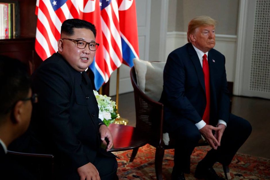 Ким Чен-ун и Доналд Тръмп по време на срещата им в Сингапур