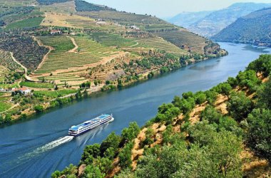Круизен кораб във водите на река Дуеро в Северна Португалия