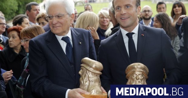 Президентите на Франция и Италия Еманюел Макрон и Серджо Матарела