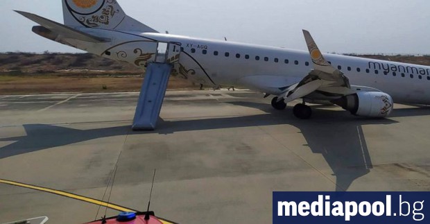 Самолет на Мианма нешънъл еърлайнс направи в неделя аварийно приземяване
