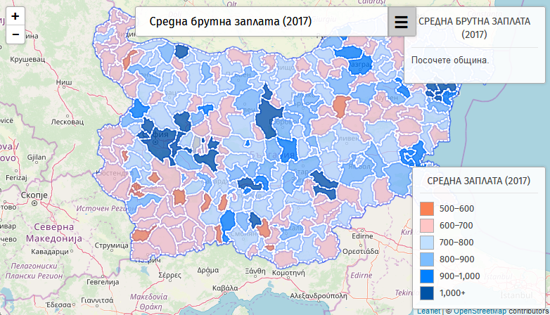 Най-високите заплати в България са в малки общини с големи компании*