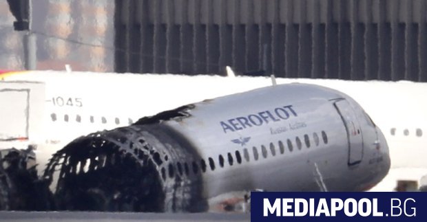 Руският Сухой Суперджет 100 на руската авиокомпания Аерофлот който катастрофира