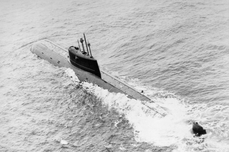Руската подводница Комсомолец, заснета през 1986 година