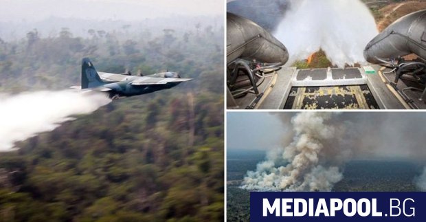 Бразилски военни самолети започнаха да обливат с вода горящите тропически