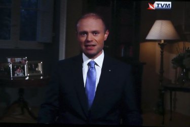 Премиерът на Малта Джоузеф Мускат по време на снощното си тв обръщение