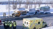 Жертви и ранени при верижен сблъсък на 200 коли в Канада