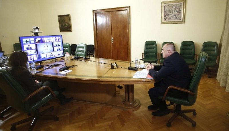 Бойко Борисов по време на видеоконферентното заседание на Европейския съвет