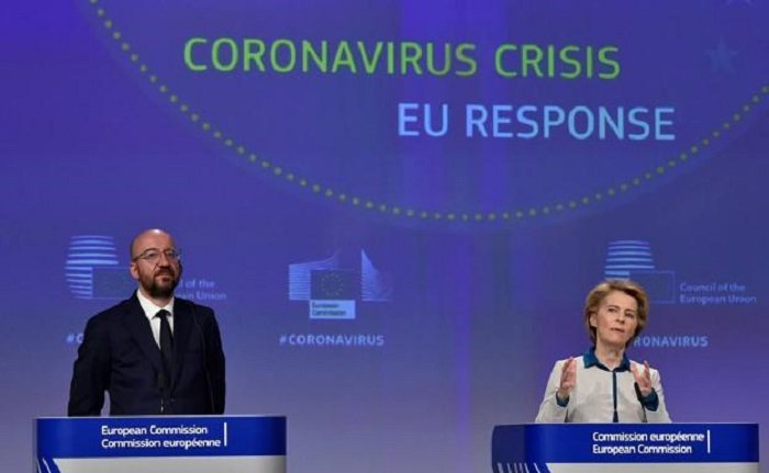 Председателите на Европейската комисия и Европейския съвет Урсула фон дер Лайен и Шарл Мишел