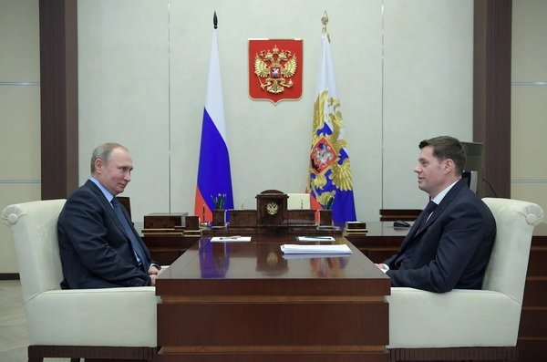 Президентът Владимир Путин и Алексей Мордашов (дясно)