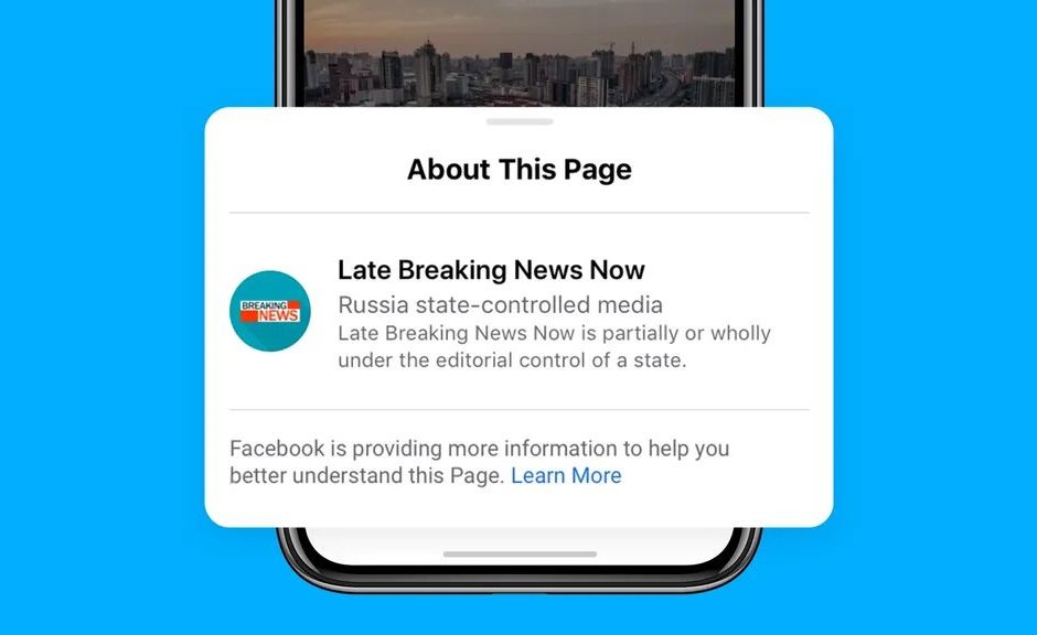 Фейсбук ще маркира страниците на държавно контролирани медии
