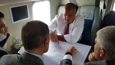 PM Boyko Borissov during the 'inspection' of Balkan Stream progress