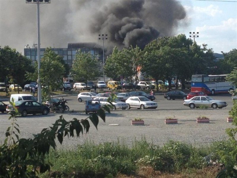 Кадър след взрива на бугаското летище