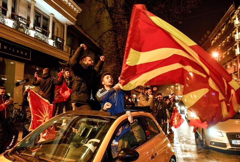 Кадър от празненствата в Скопие, сн. БГНЕС