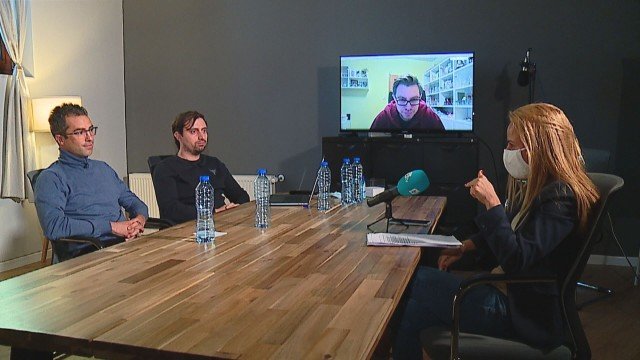 Кадър от разследването на бТВ със собственика на "HelpKarma" Константин Кръстев и техническия директор Славчо Славчев.