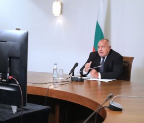 Премиерът Бойко Борисов по време на дистанционното заседание на Европейския съвет