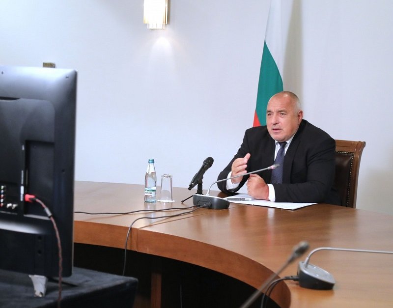 Премиерът Бойко Борисов по време на дистанционното заседание на Европейския съвет