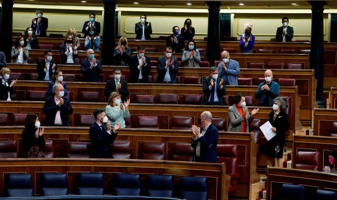 Парламентът в Мадрид след гласуването на закона