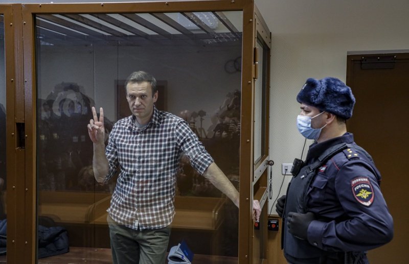 Алексей Навални, сниман в края на март 2021 г. Снимка: ЕПА/БГНЕС
