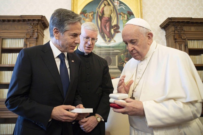 Антъни Блинкън и папа Франциск