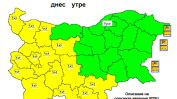 Жълт код за обилни валежи в 14 области в страната