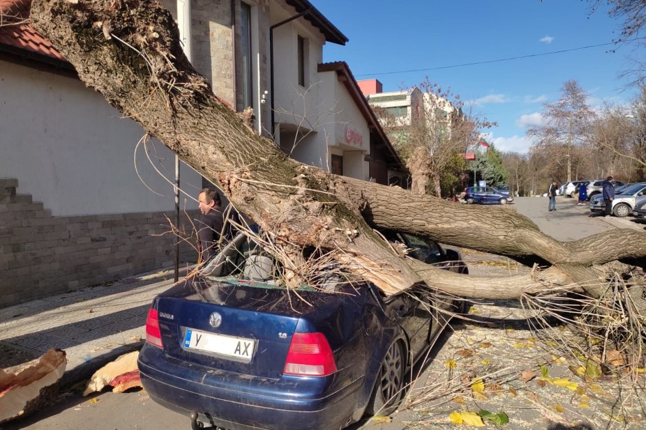 Ураганен вятър от 100 км/ч остави без ток села в областите Смолян и Сливен