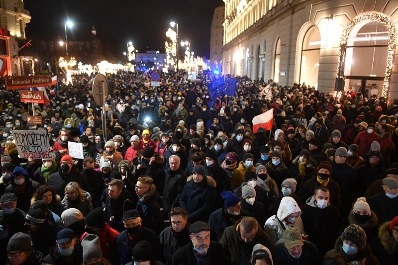 Протестът във Варшава, Сн. ЕПА/БГНЕС
